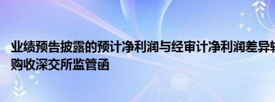 业绩预告披露的预计净利润与经审计净利润差异较大，ST易购收深交所监管函