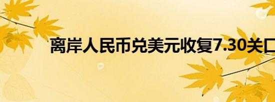 离岸人民币兑美元收复7.30关口