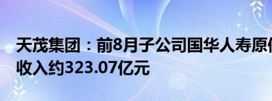 天茂集团：前8月子公司国华人寿原保险保费收入约323.07亿元