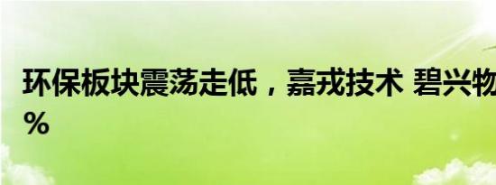 环保板块震荡走低，嘉戎技术 碧兴物联跌超7%