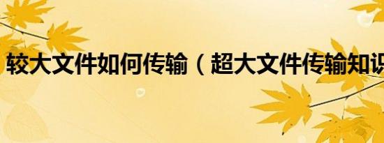 较大文件如何传输（超大文件传输知识介绍）