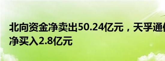 北向资金净卖出50.24亿元，天孚通信逆势获净买入2.8亿元