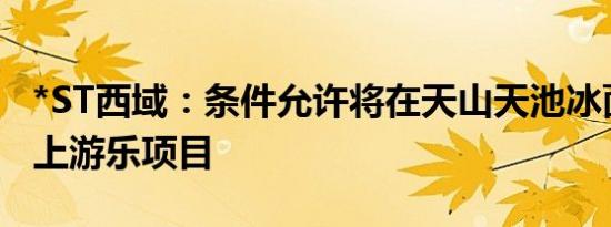 *ST西域：条件允许将在天山天池冰面开展冰上游乐项目