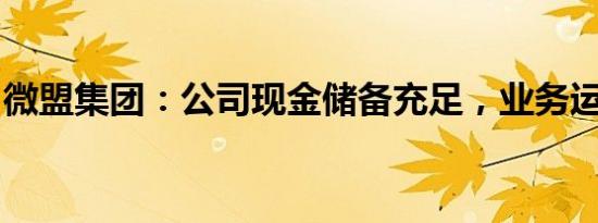 微盟集团：公司现金储备充足，业务运营正常