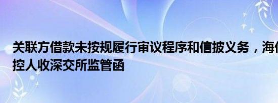 关联方借款未按规履行审议程序和信披义务，海伦哲及原实控人收深交所监管函