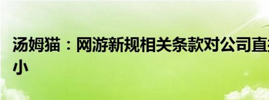 汤姆猫：网游新规相关条款对公司直接影响较小