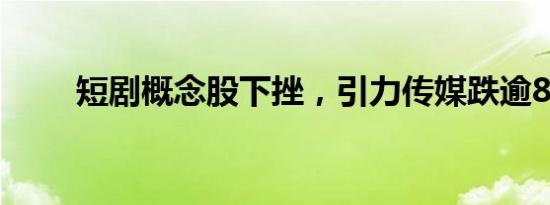 短剧概念股下挫，引力传媒跌逾8%