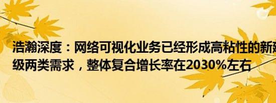 浩瀚深度：网络可视化业务已经形成高粘性的新建和扩容升级两类需求，整体复合增长率在2030%左右