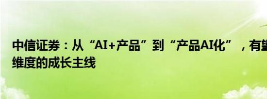 中信证券：从“AI+产品”到“产品AI化”，有望成为23年维度的成长主线