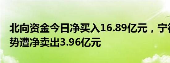 北向资金今日净买入16.89亿元，宁德时代逆势遭净卖出3.96亿元