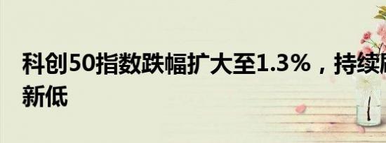 科创50指数跌幅扩大至1.3%，持续刷新历史新低