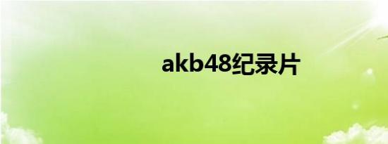 akb48纪录片