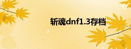 斩魂dnf1.3存档