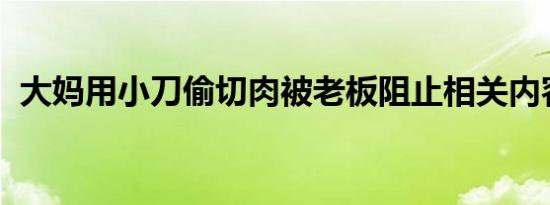 大妈用小刀偷切肉被老板阻止相关内容介绍