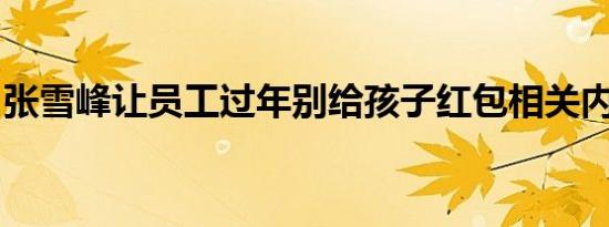 张雪峰让员工过年别给孩子红包相关内容介绍