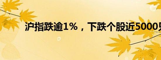 沪指跌逾1%，下跌个股近5000只