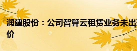 润建股份：公司智算云租赁业务未出现明显降价