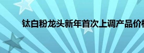 钛白粉龙头新年首次上调产品价格