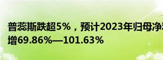 普蕊斯跌超5%，预计2023年归母净利润同比增69.86%—101.63%