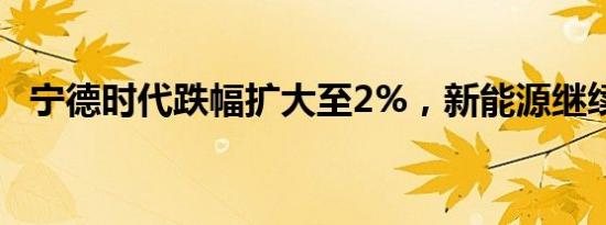 宁德时代跌幅扩大至2%，新能源继续回撤