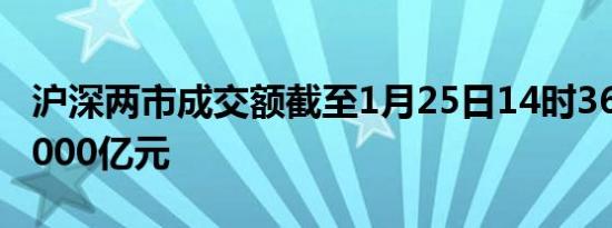 沪深两市成交额截至1月25日14时36分突破8000亿元