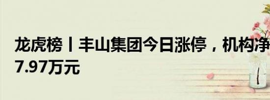 龙虎榜丨丰山集团今日涨停，机构净卖出1297.97万元