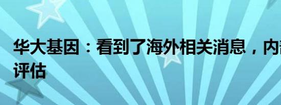 华大基因：看到了海外相关消息，内部还在做评估