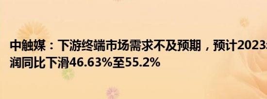 中触媒：下游终端市场需求不及预期，预计2023年归母净利润同比下滑46.63%至55.2%