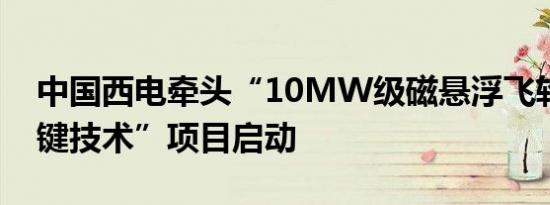 中国西电牵头“10MW级磁悬浮飞轮储能关键技术”项目启动