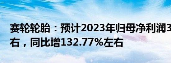 赛轮轮胎：预计2023年归母净利润31亿元左右，同比增132.77%左右