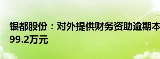 银都股份：对外提供财务资助逾期本金合计699.2万元