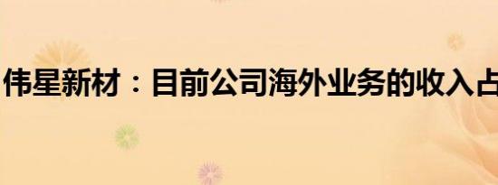 伟星新材：目前公司海外业务的收入占比较低