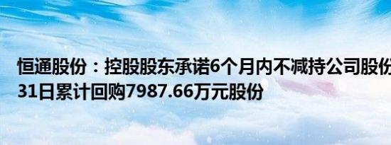 恒通股份：控股股东承诺6个月内不减持公司股份，截止1月31日累计回购7987.66万元股份