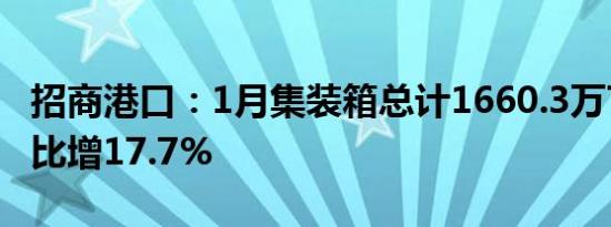 招商港口：1月集装箱总计1660.3万TEU，同比增17.7%