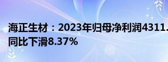 海正生材：2023年归母净利润4311.29万元，同比下滑8.37%