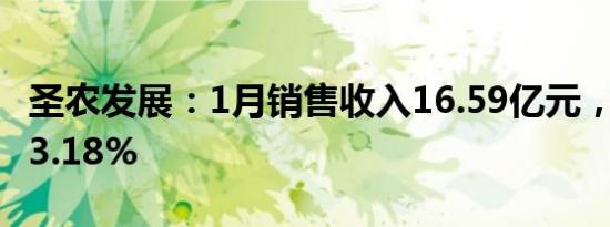 圣农发展：1月销售收入16.59亿元，同比增23.18%