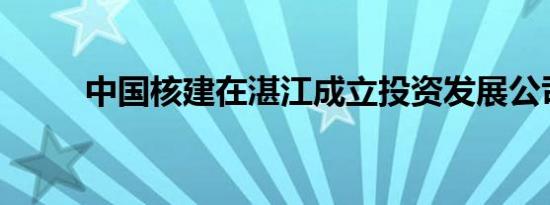 中国核建在湛江成立投资发展公司