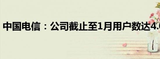 中国电信：公司截止至1月用户数达4.09亿户