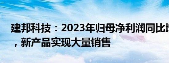 建邦科技：2023年归母净利润同比增37.6%，新产品实现大量销售