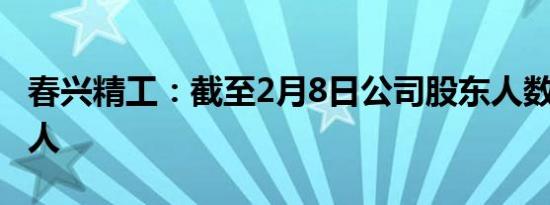 春兴精工：截至2月8日公司股东人数13.19万人