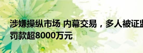 涉嫌操纵市场 内幕交易，多人被证监会共计罚款超8000万元