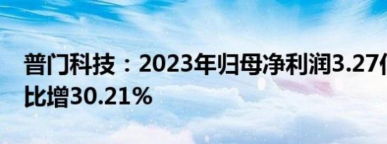 普门科技：2023年归母净利润3.27亿元，同比增30.21%