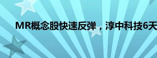 MR概念股快速反弹，淳中科技6天5板