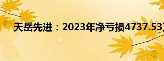 天岳先进：2023年净亏损4737.53万元