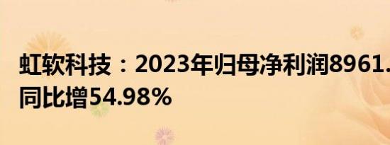 虹软科技：2023年归母净利润8961.51万元，同比增54.98%