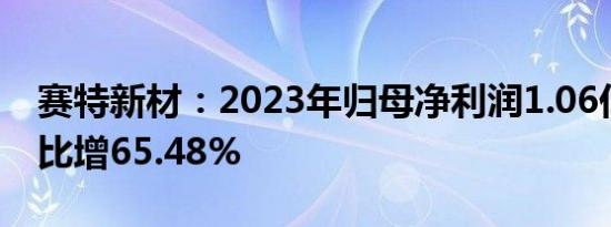 赛特新材：2023年归母净利润1.06亿元，同比增65.48%