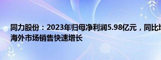 同力股份：2023年归母净利润5.98亿元，同比增28.2%，海外市场销售快速增长