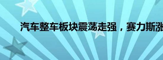 汽车整车板块震荡走强，赛力斯涨停