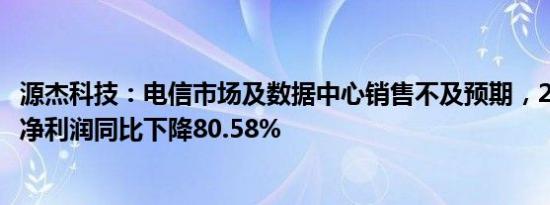 源杰科技：电信市场及数据中心销售不及预期，2023年归母净利润同比下降80.58%