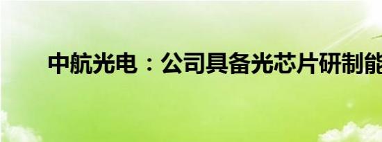 中航光电：公司具备光芯片研制能力